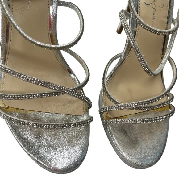 Jessica Simpson Jaeya High Heel Sandals In Platinum Size 9M - Picture 5 of 8